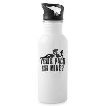Your Pace Or Mine Triathlon - 20 oz Water Bottle - white - Right