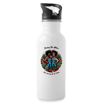 Black Farmer Feeding The Nation One Crop At A Time - 20 oz Water Bottle - white - Right
