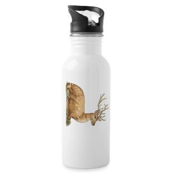 Watercolor Deer Antlers Illustration - 20 oz Water Bottle - white - Right
