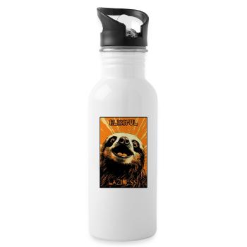 Blissful Laziness: The Sloth's Serenity - 20 oz Water Bottle - white - Right