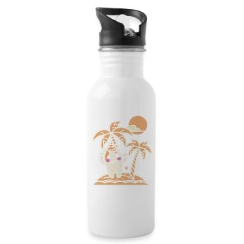 Happy on a Lonely Island - 20 oz Water Bottle - white - Right