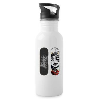 Nerdy Girl Skateboard by Kaoz - 20 oz Water Bottle - white - Right