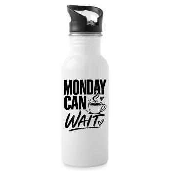 Monday Can Wait - Coffee Cup Typography - 20 oz Water Bottle - white - Right