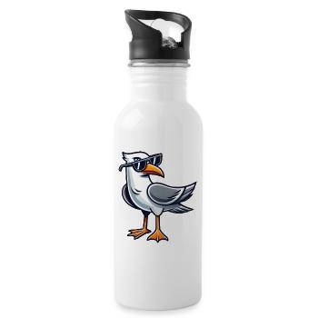 Cool seagull coast North Sea Baltic Sea sunglasses - 20 oz Water Bottle - white - Right