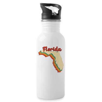 Vintage Florida Map Orlando Tallahassee Souvenir - 20 oz Water Bottle - white - Right