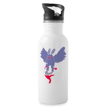 Mothman Abducting Human Goth Cryptid Funny Mothman - 20 oz Water Bottle - white - Right