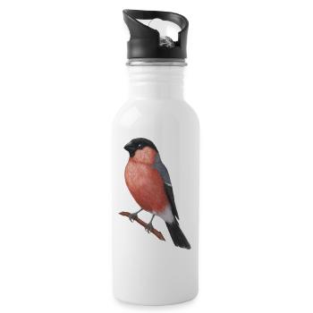 Eurasian Bullfinch Watercolour Illustration - 20 oz Water Bottle - white - Right