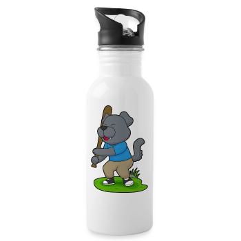 Dog Baseball Baseball Bat - 20 oz Water Bottle - white - Right