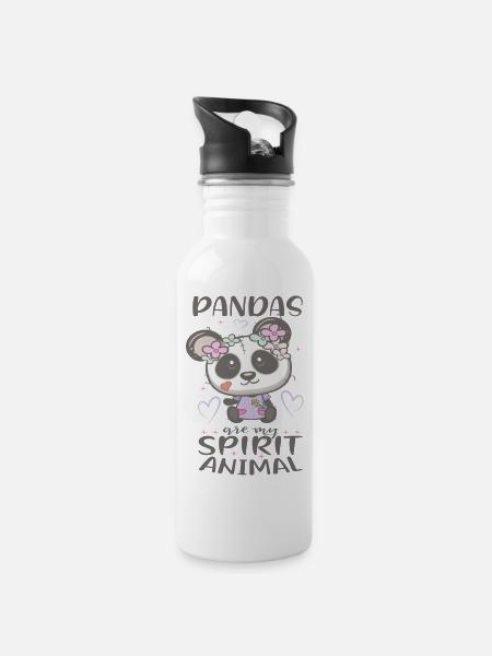 Pandas Are My Spirit Animal I Panda Bear Girl - 20 oz Water Bottle - white