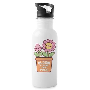 Cute Flower And Bud Bloom At Your Own Pace - 20 oz Water Bottle - white - Right