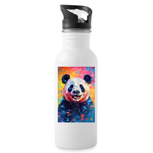 Paint Splatter Panda Bear - Water Bottle