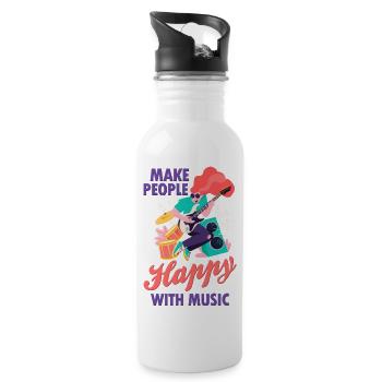 Make People Happy with Music tumblr - 20 oz Water Bottle - white - Right