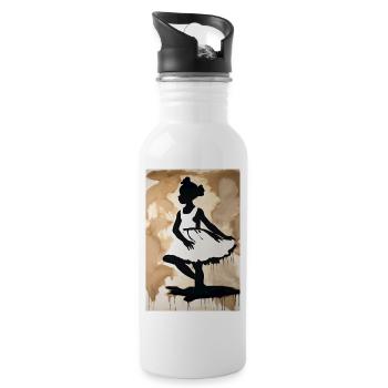 Young Girl in White Dress - 20 oz Water Bottle - white - Right