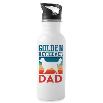 Golden Retriever Dad - 20 oz Water Bottle - white - Right