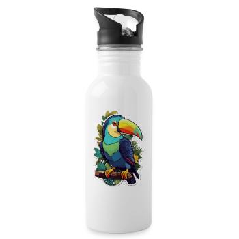 Keel Billed Toucan kawaii - 20 oz Water Bottle - white - Right