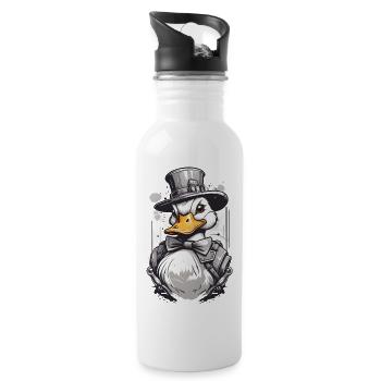 Stylish well-dressed duck - 20 oz Water Bottle - white - Right