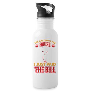 The Cat Owns The House I Just Paid The Bill - 20 oz Water Bottle - white - Right