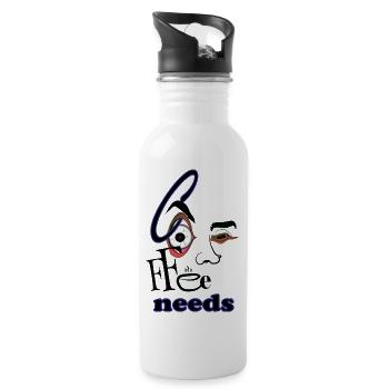 Coffee Needs Open Eyes - 20 oz Water Bottle - white - Right