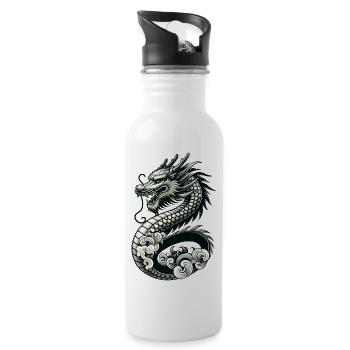 Moonlit Serenity of the Silver Dragon - 20 oz Water Bottle - white - Right