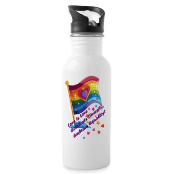 Love's Pride: Embracing Diversity - 20 oz Water Bottle - white - Right