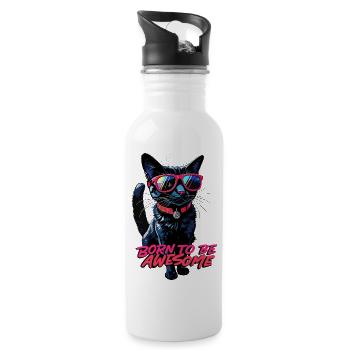 Born to be Awesome - 20 oz Water Bottle - white - Right