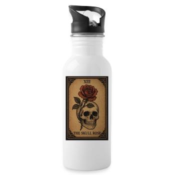 The Skull Rose Tarot Card Design - 20 oz Water Bottle - white - Right