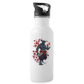 Fierce Oni Japanese Mythology Demon - 20 oz Water Bottle - white - Right