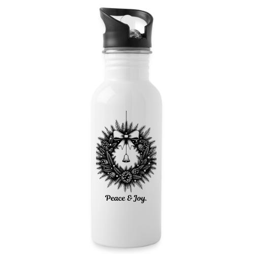 Peace & Joy T-Shirt | Minimalist Elegant Christmas - 20 oz Water Bottle