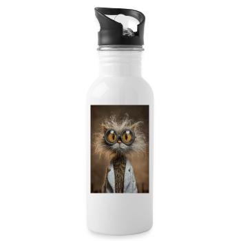 Whiskered Scientist Kitten - 20 oz Water Bottle - white - Right