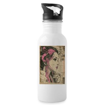 Geisha Circuit Pink Portrait - 20 oz Water Bottle - white - Right