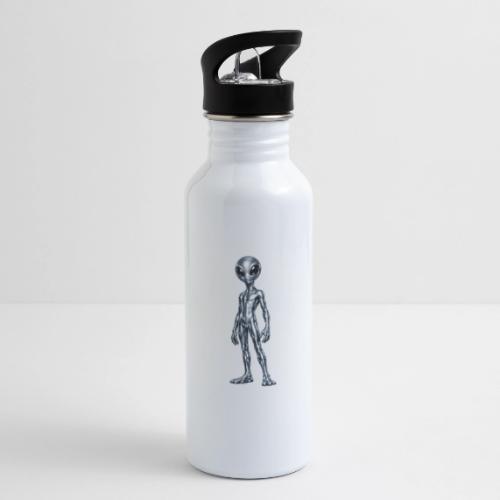 Silver Alien - 20 oz Water Bottle