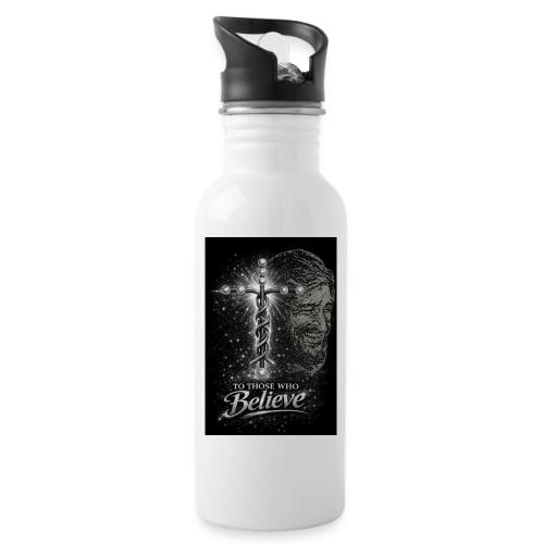 Rare Portrait of Jesus Smiling shows Love for All. - 20 oz Water Bottle