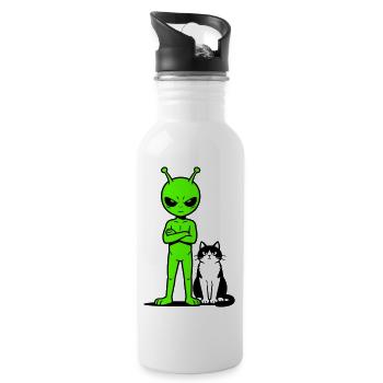 alien humor - 20 oz Water Bottle - white - Right