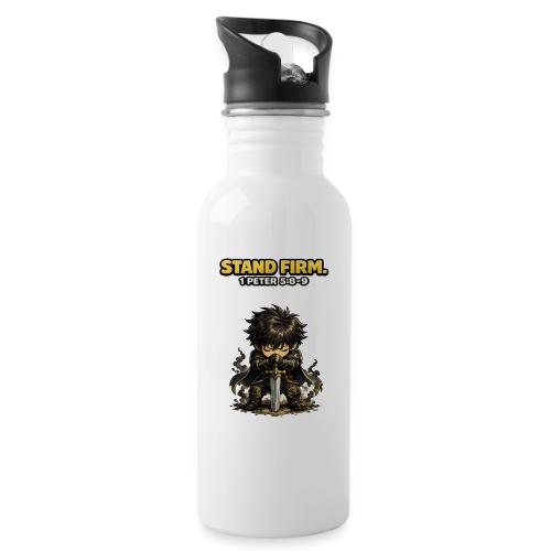 Stand Firm Chibi Warrior | 1 Peter 5:8-9 - 20 oz Water Bottle