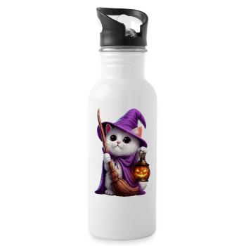 Lilac Witch Kitten Halloween - 20 oz Water Bottle - white - Right