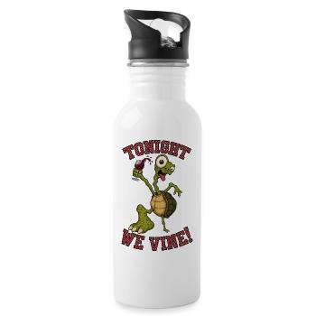tonight this turtle is sipping wine - 20 oz Water Bottle - white - Right