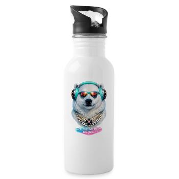 Polar Beat Bear Neon House Music - 20 oz Water Bottle - white - Right