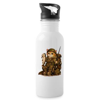 Camo Cat Angler Adventure - 20 oz Water Bottle - white - Right