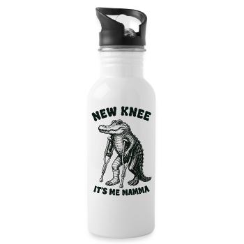 New Knee Its Me Mamma | Knee Surgery Recovery Gift - 20 oz Water Bottle - white - Right