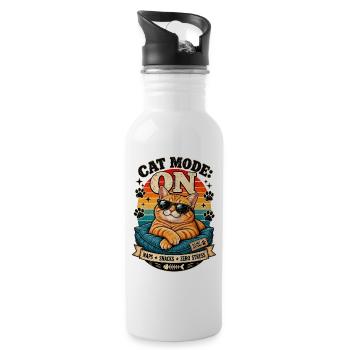 Cat Mode ON: Retro Paws - 20 oz Water Bottle - white - Right