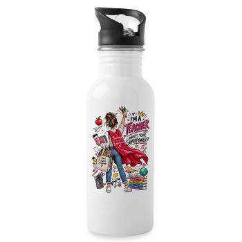 Teacher - 20 oz Water Bottle - white - Right