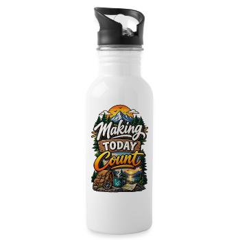 Making Today Count: Outdoor Adventure - 20 oz Water Bottle - white - Right