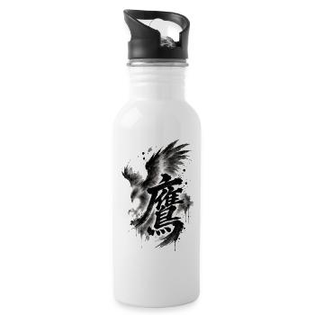 Taka – 鷹 Japanese Hawk Kanji - 20 oz Water Bottle - white - Right