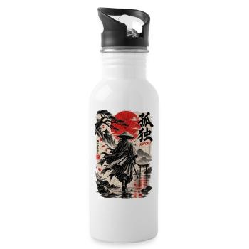 Solitary Wanderer in Red Sun - 20 oz Water Bottle - white - Right
