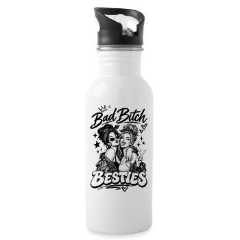 Besties Monochrome Duo Bad Bitch - 20 oz Water Bottle - white - Right