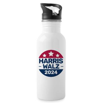 Kamala Harris Tim Walz campaign 2024 Presidetial - 20 oz Water Bottle - white - Right