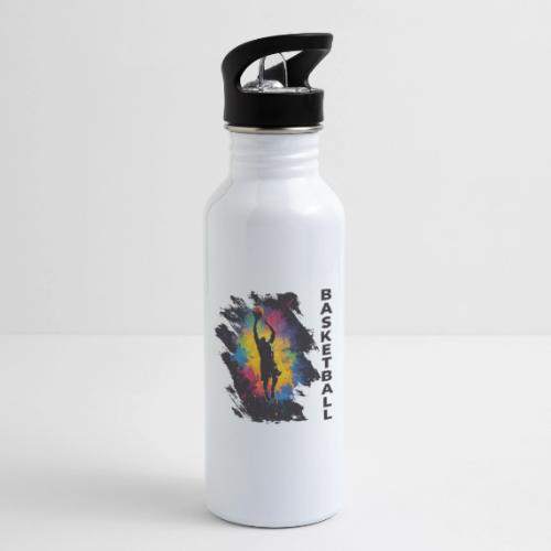 High Energy Basketball Paint Splatter Art - 20 oz Water Bottle