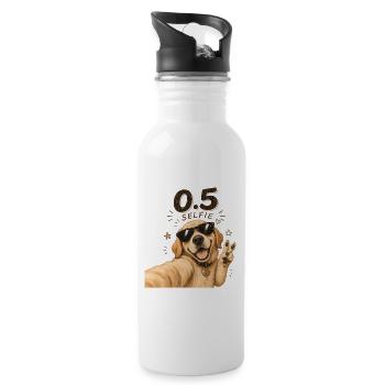 0.5 Selfie Pup Golden Retriever - 20 oz Water Bottle - white - Right