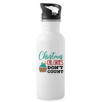 Christmas calories don't count - 20 oz Water Bottle - white - Right
