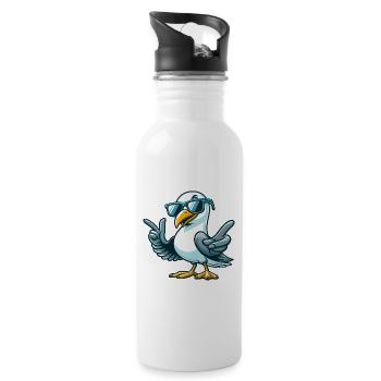 Cool seagull sunglasses coast north sea baltic sum - 20 oz Water Bottle - white - Right